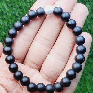 Howlite and Matte Onyx Relationship Beaded Bracelet for Men/Women, BS41069